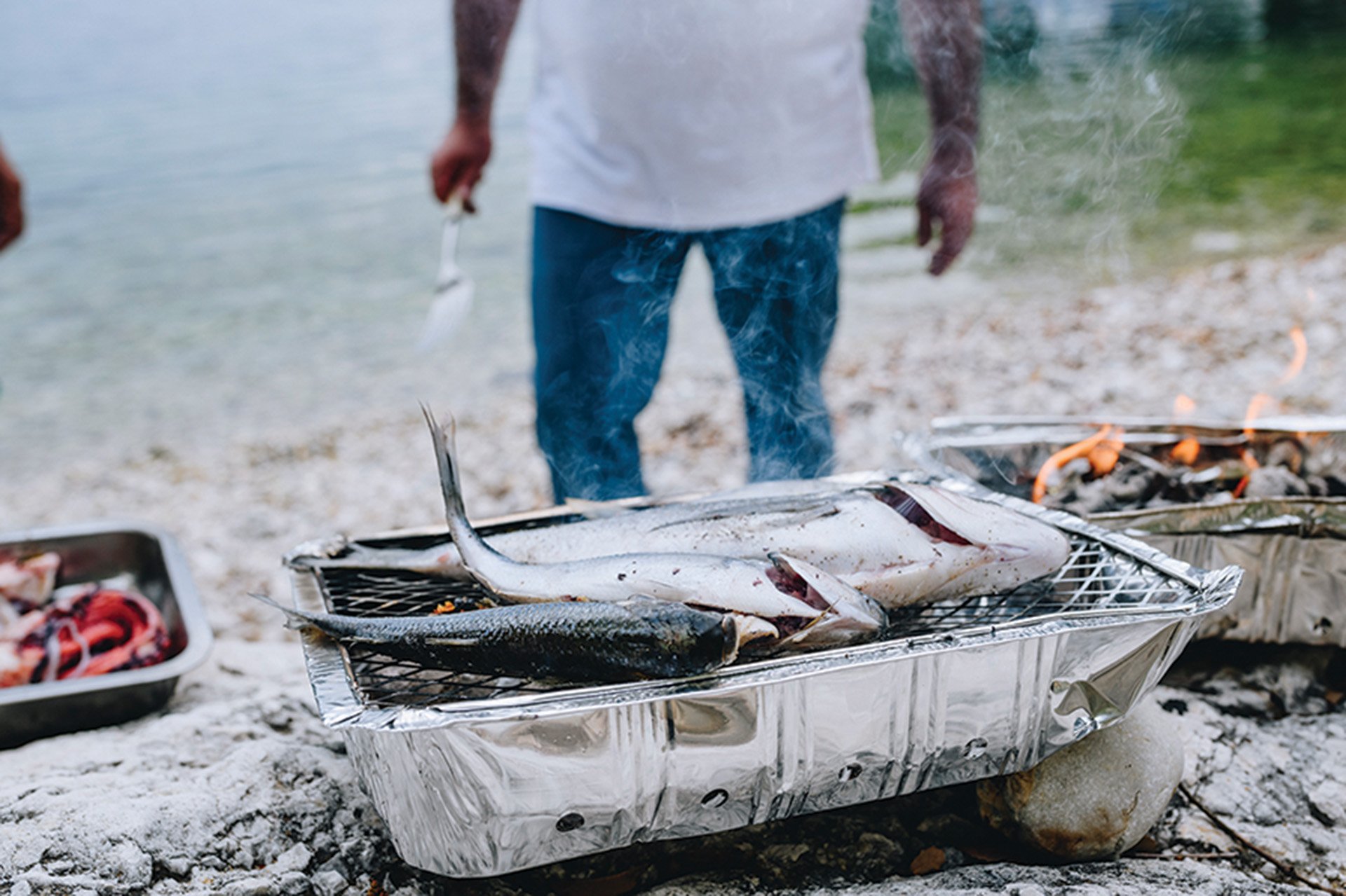 Barbecue on a secluded beach.