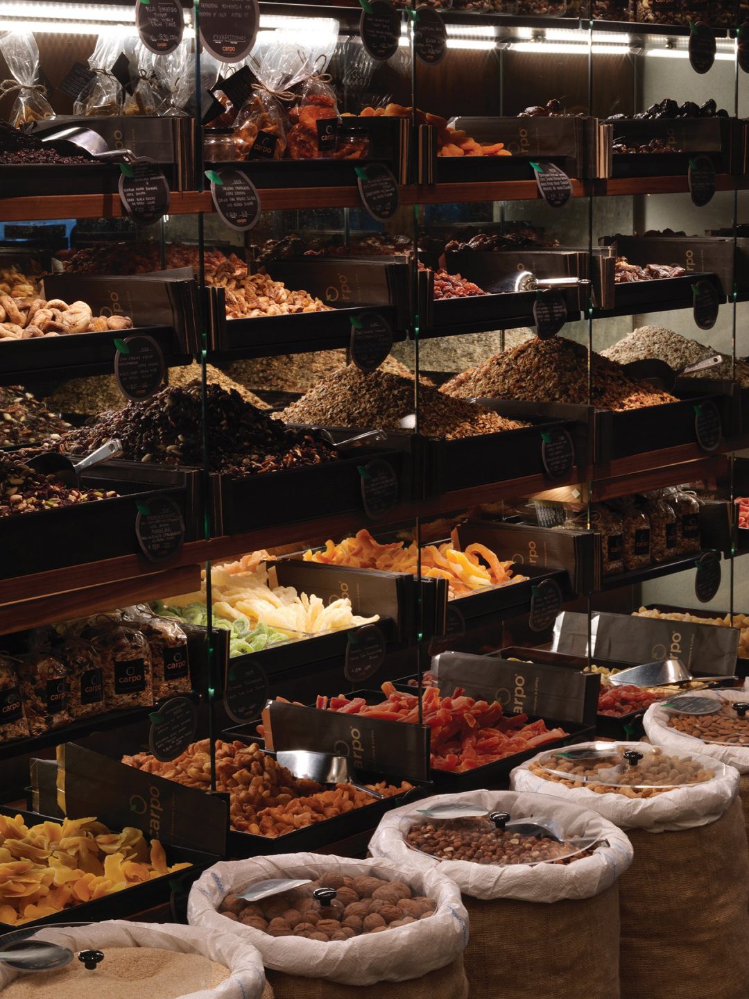 Fresh nuts & dried fruit at Carpo